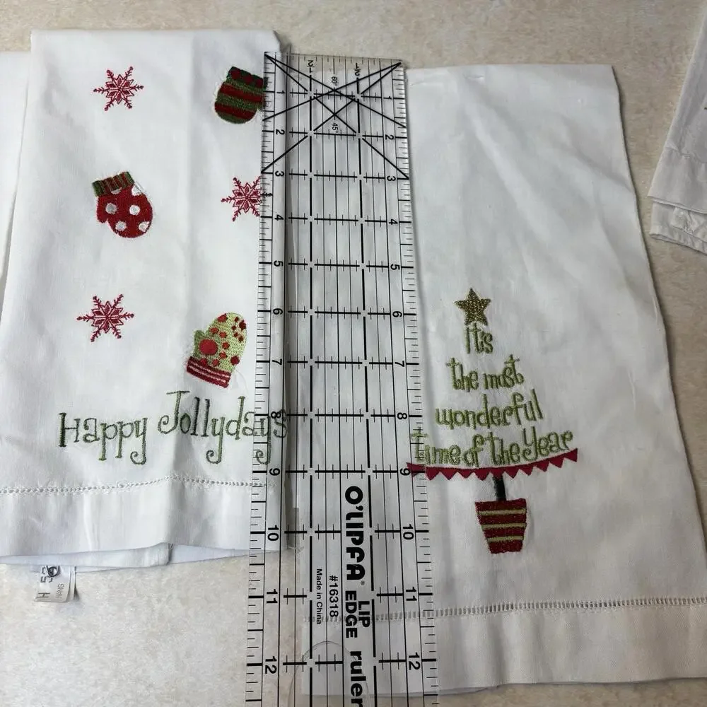 Christmas Tea Towels Bed Bath Beyond Christmas Trees Happy Jollydays Mittens 4